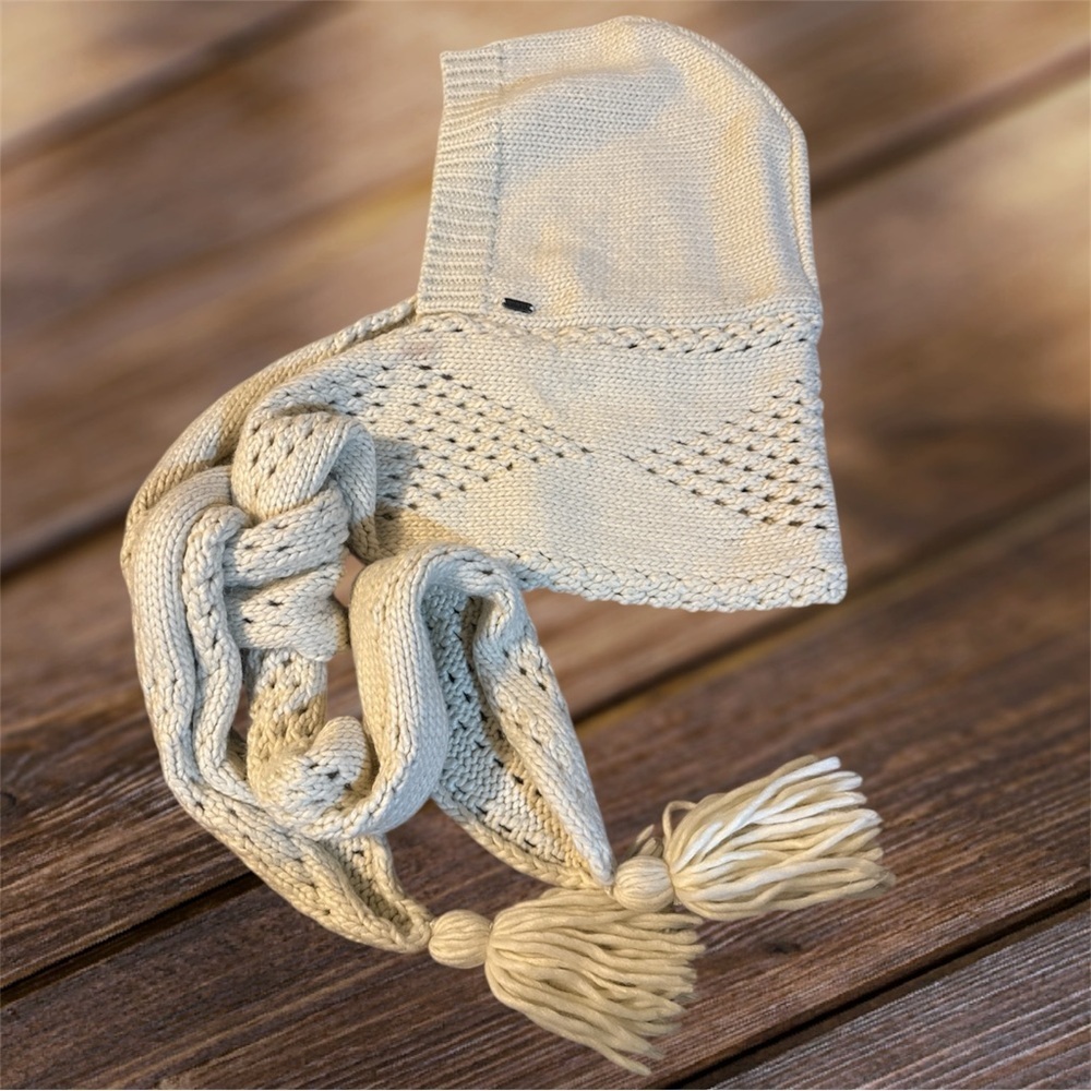 Pistil Cream Knit Bonnet attached Scarf with bonnet